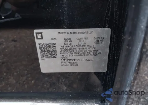 2020 Chevrolet Malibu Fwd Lt from USA, damaged, VIN 1G1ZD5ST7LF025469